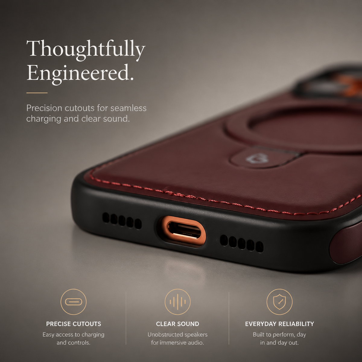 Premium iPhone Case MagSafe Compatible Retro Leather Protective Cover Invisible Kickstand Shockproof Slim Business Full Coverage