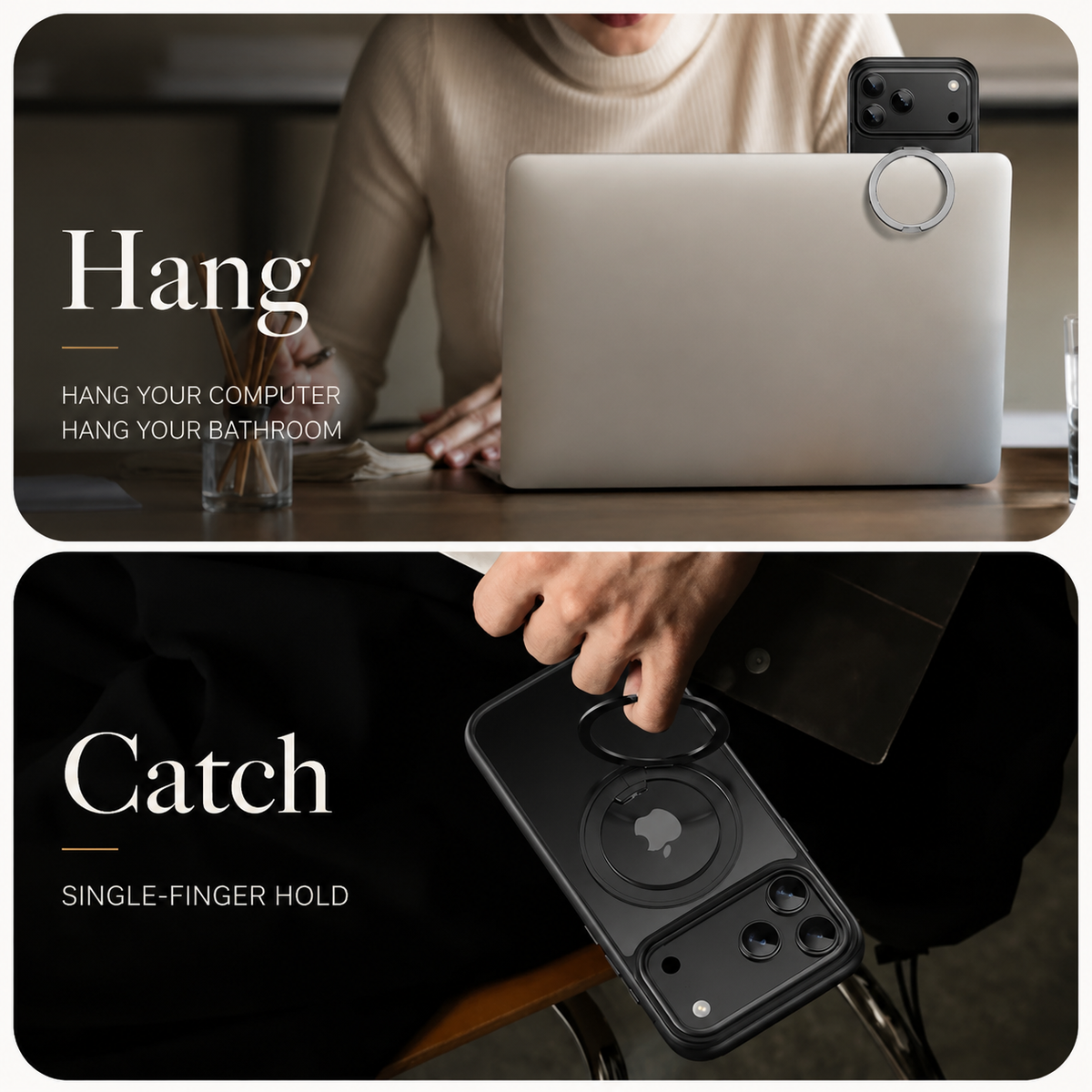 Premium iPhone Case MagSafe Compatible Rotating Stand Shockproof Protective Cover Mechanical Torque Metal TPU PC Full Coverage