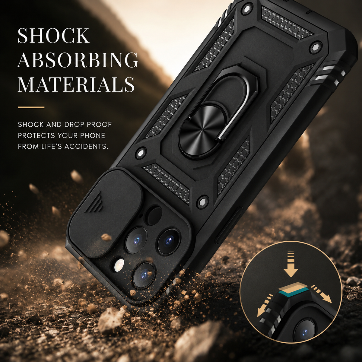 Premium iPhone Case MagSafe Compatible Rugged Armor Card Holder Cover Kickstand Protection