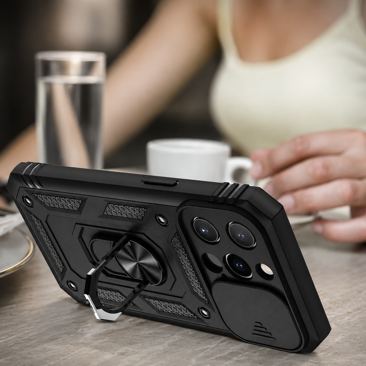 Premium iPhone Case MagSafe Compatible Rugged Armor Card Holder Cover Kickstand Protection