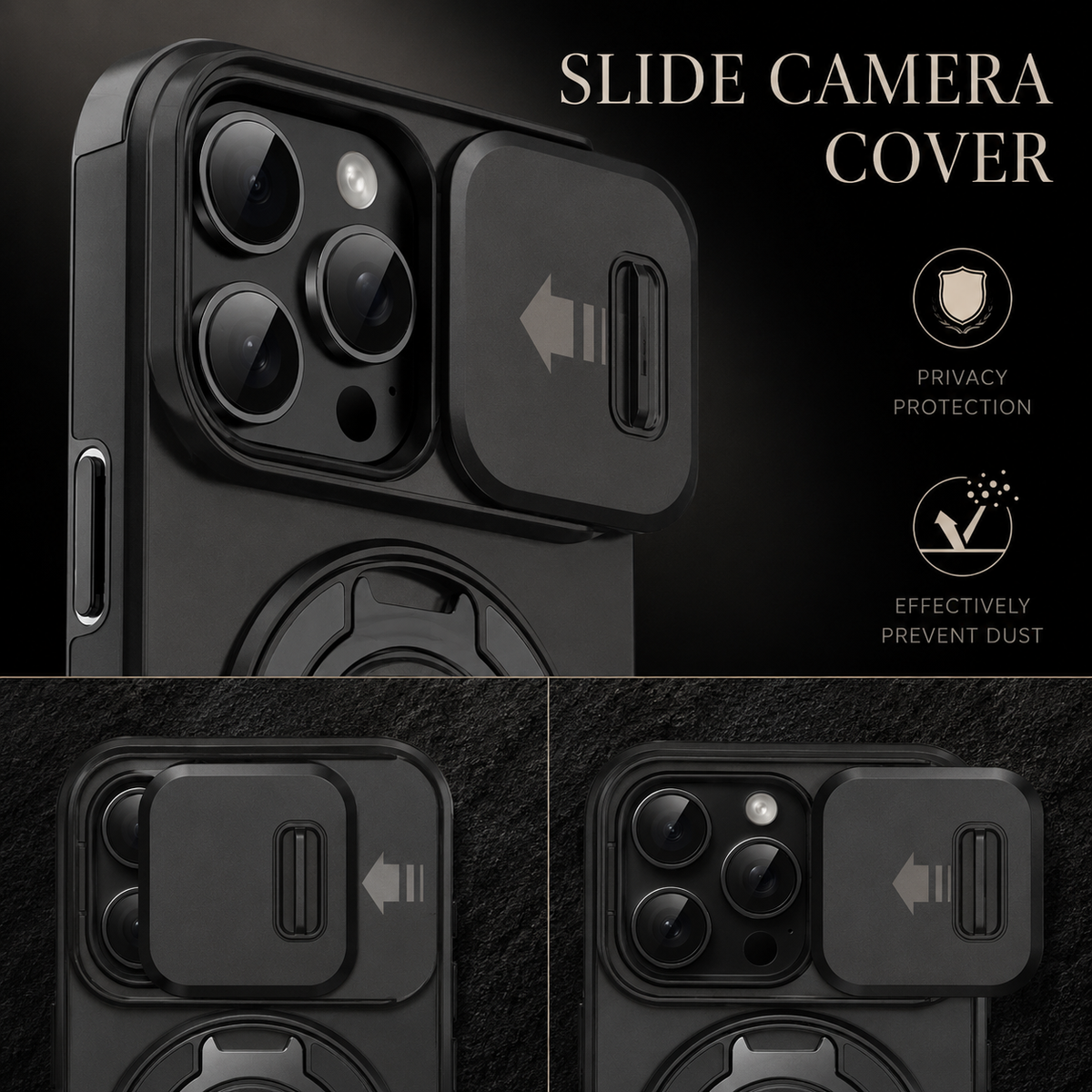 Premium iPhone Case MagSafe Compatible Rugged Armor Magnetic Stand Cover Shockproof Protection