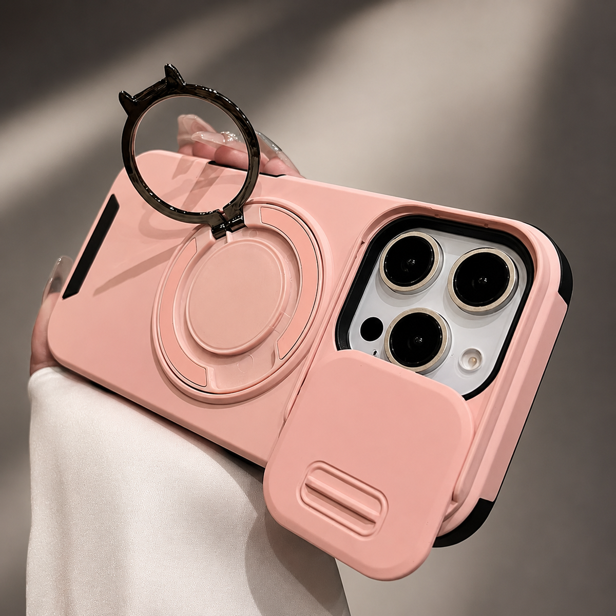 Premium iPhone Case MagSafe Compatible Rugged Armor Magnetic Stand Cover Shockproof Protection