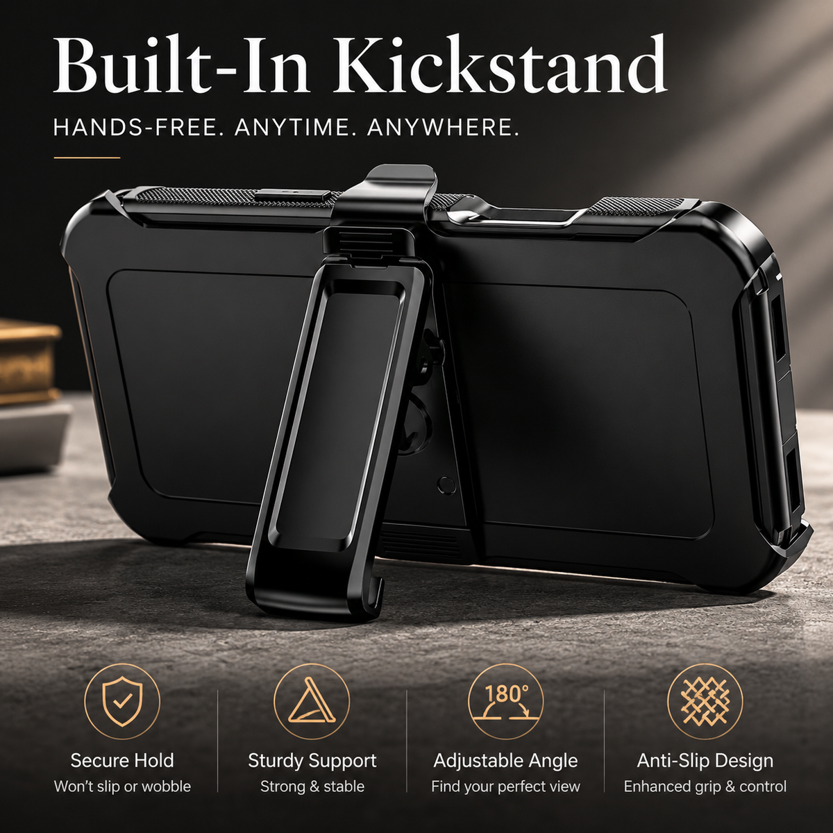 Premium iPhone Case MagSafe Compatible Rugged CamShield Cover Foldable Lens Stand Protection