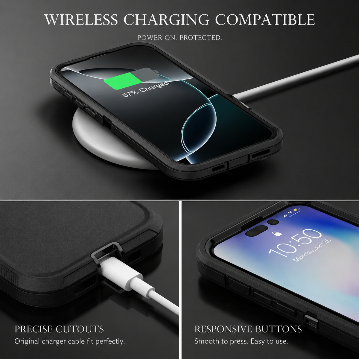 Premium iPhone Case MagSafe Compatible Rugged Defender Holster Cover Shockproof Armor Protection