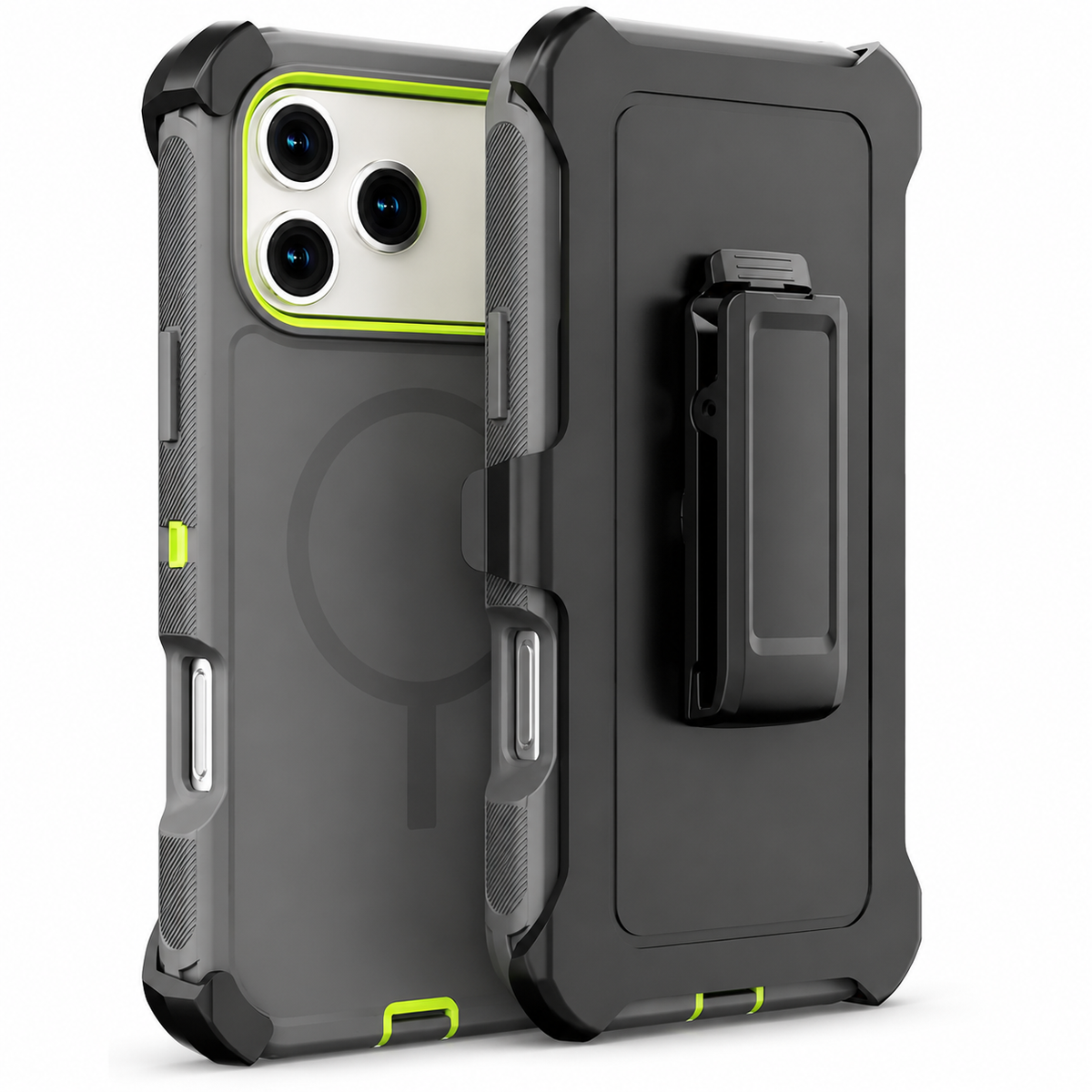 Premium iPhone Case MagSafe Compatible Rugged Defender Holster Cover Shockproof Armor Protection
