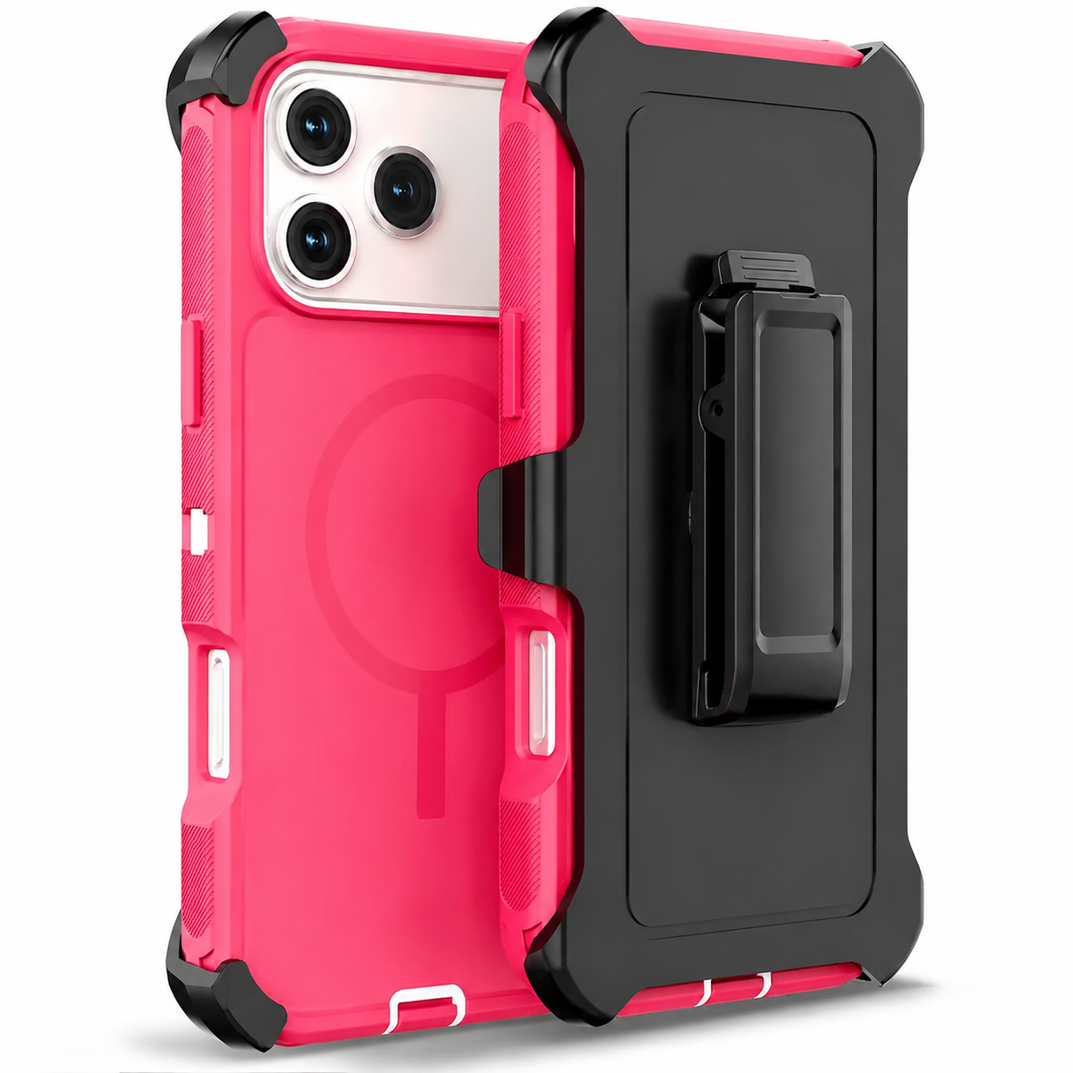 Premium iPhone Case MagSafe Compatible Rugged Defender Holster Cover Shockproof Armor Protection