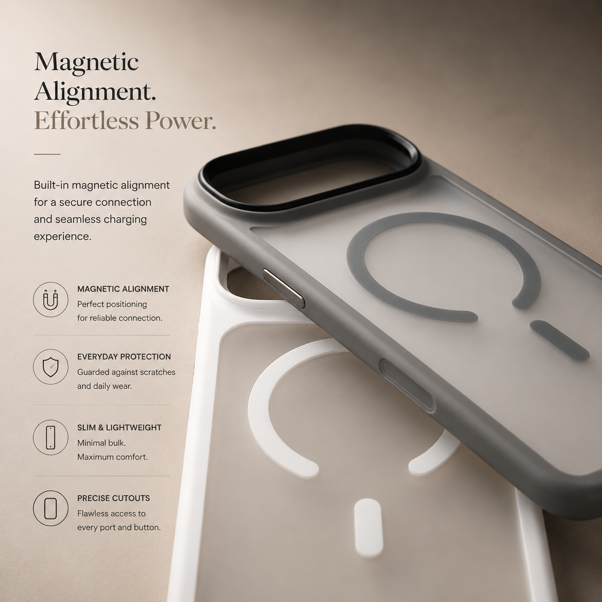 Premium iPhone Case MagSafe Compatible Shockproof Protective Cover Matte Anti Fingerprint TPU PC Camera Button Full Coverage