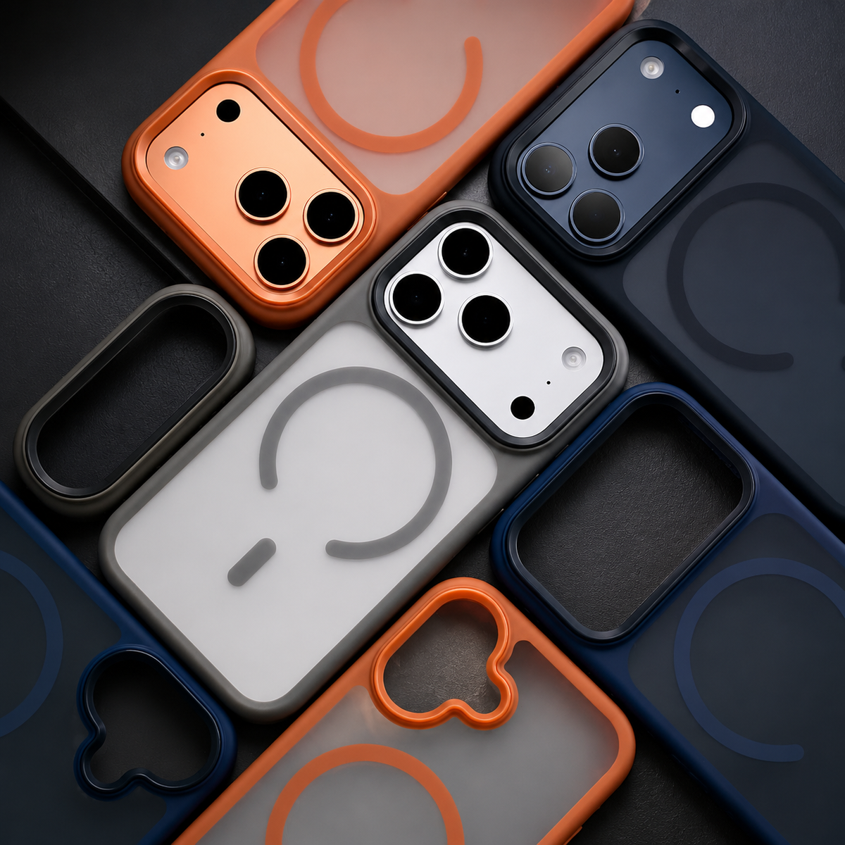 Premium iPhone Case MagSafe Compatible Shockproof Protective Cover Matte Anti Fingerprint TPU PC Camera Button Full Coverage