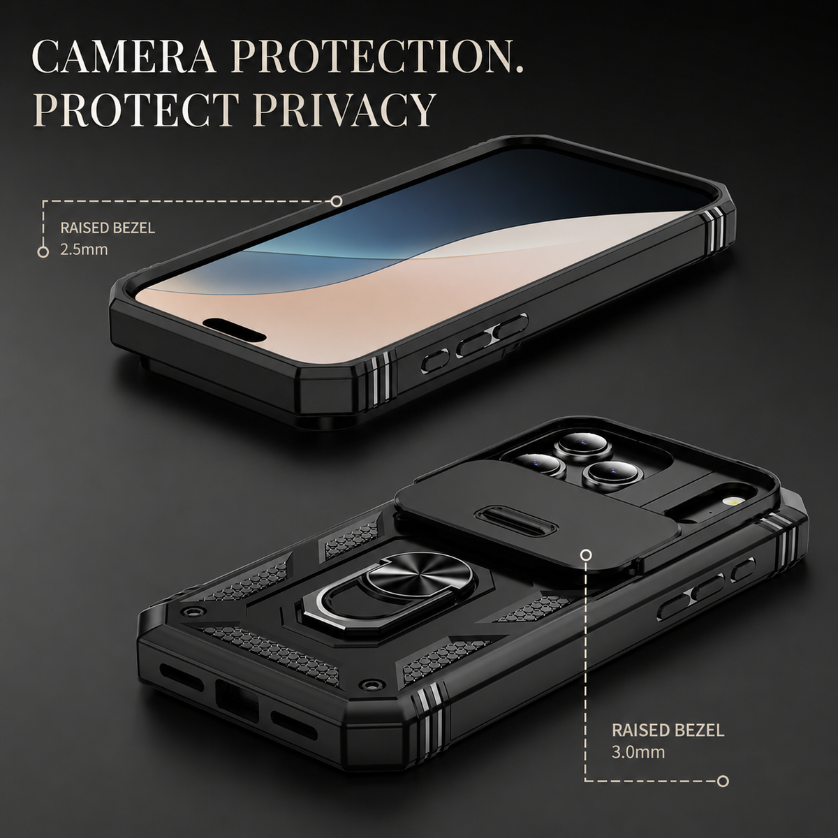 Premium iPhone Case MagSafe Compatible Slide Camera Cover Kickstand Shockproof Protection