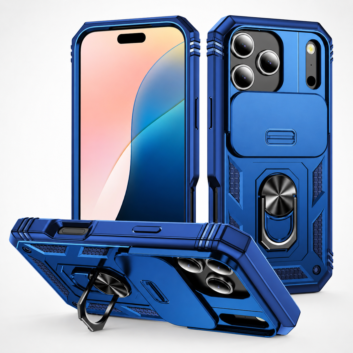 Premium iPhone Case MagSafe Compatible Slide Camera Cover Kickstand Shockproof Protection