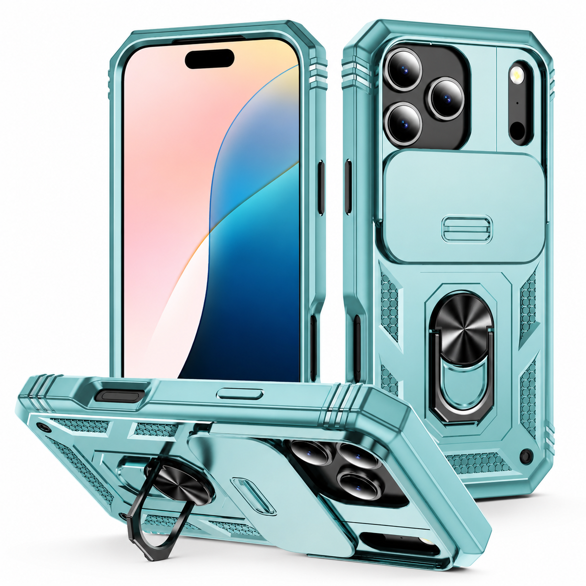 Premium iPhone Case MagSafe Compatible Slide Camera Cover Kickstand Shockproof Protection