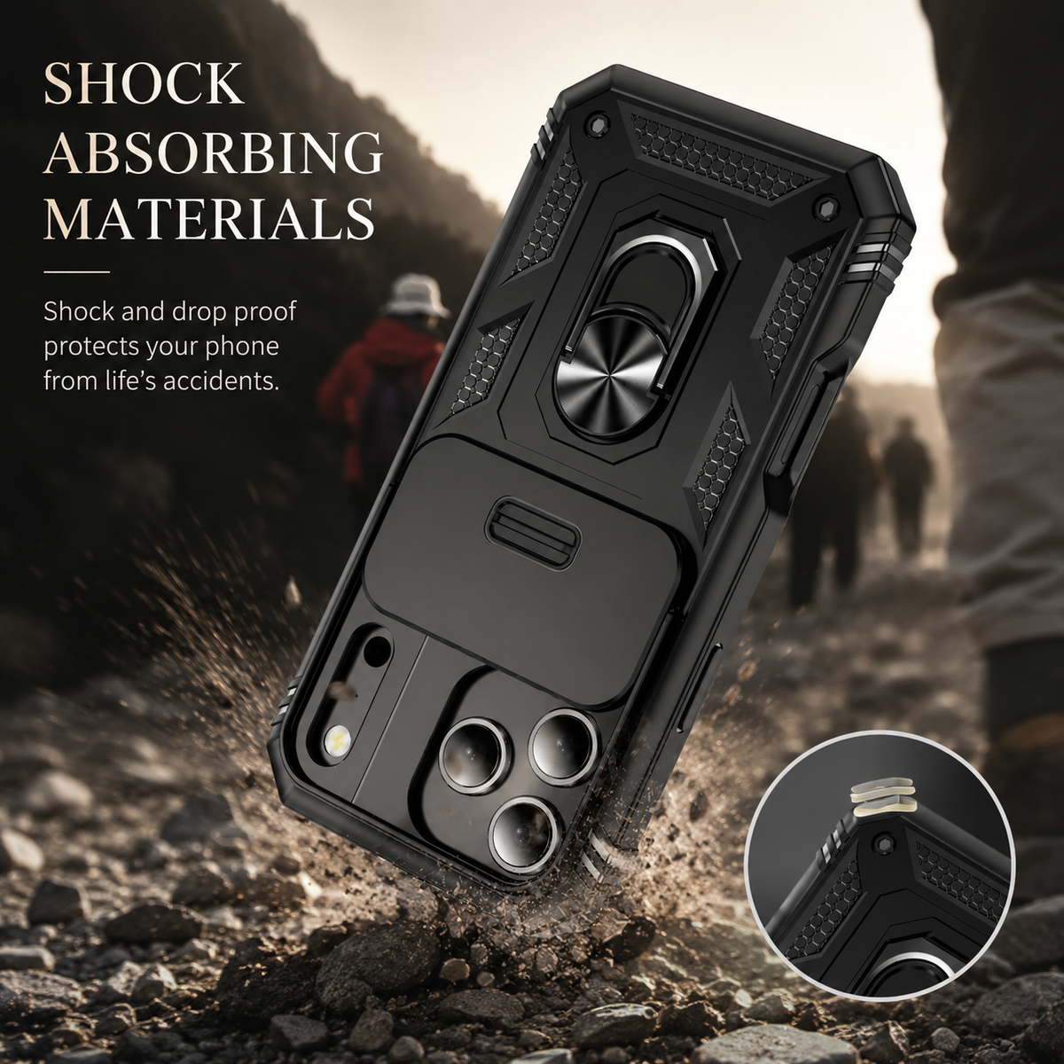 Premium iPhone Case MagSafe Compatible Slide Camera Cover Kickstand Shockproof Protection
