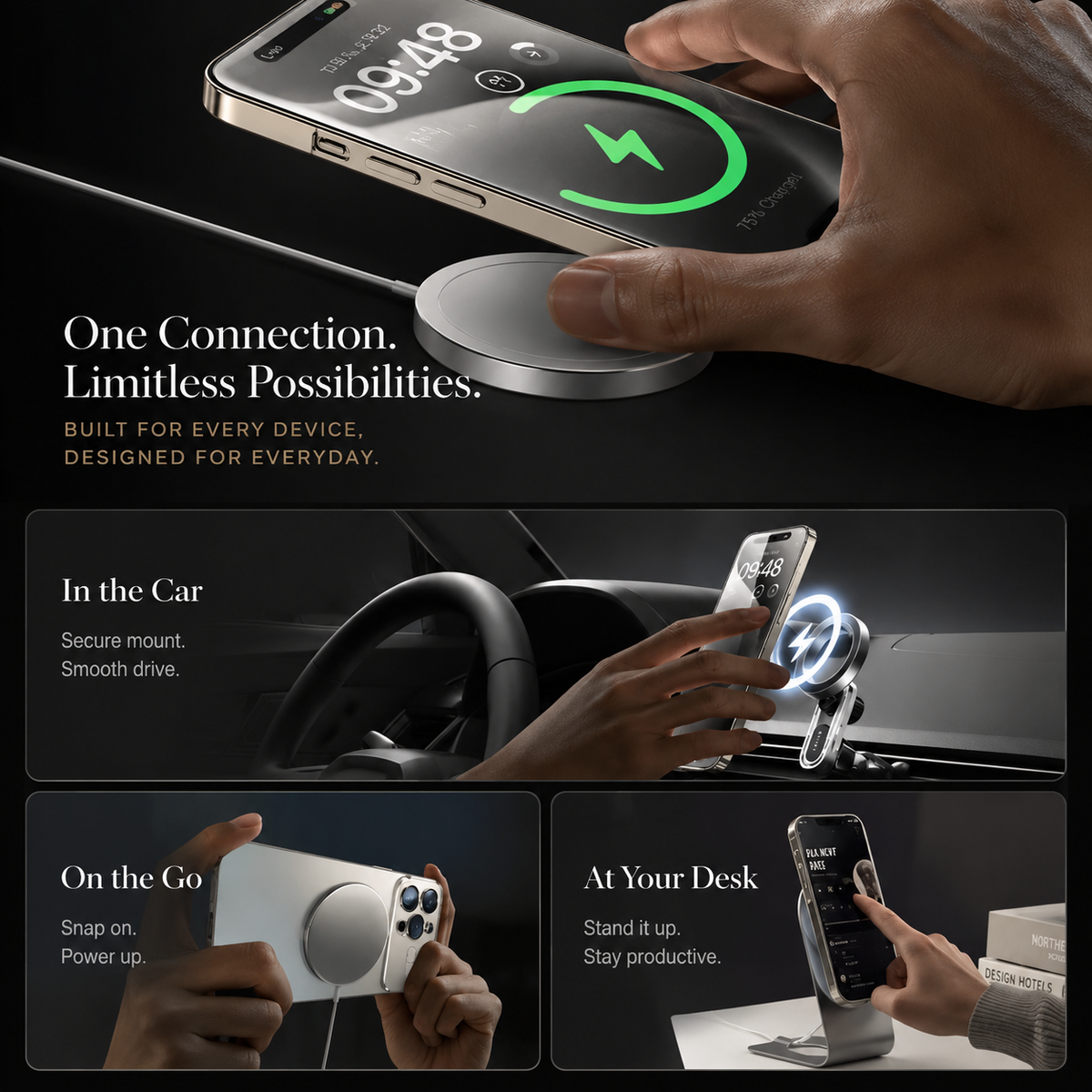Premium iPhone Case MagSafe Compatible Tempered Glass Cover Shockproof Slim Protection