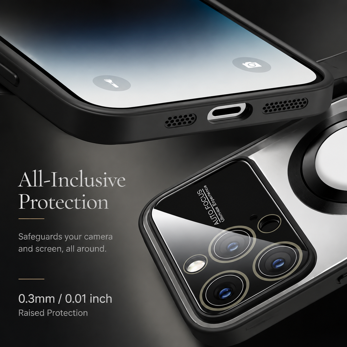 Premium iPhone Case MagSafe Compatible Tempered Glass Cover Shockproof Slim Protection