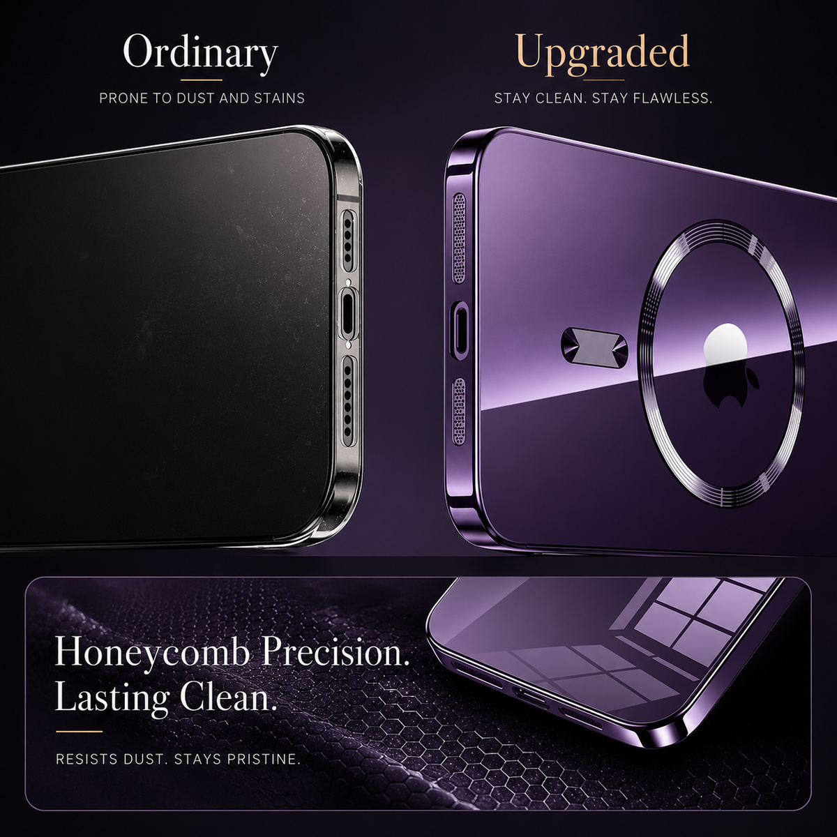 Premium iPhone Case MagSafe Compatible Transparent Acrylic Cover Tempered Camera Protection