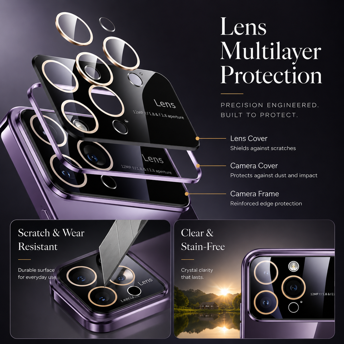 Premium iPhone Case MagSafe Compatible Transparent Acrylic Cover Tempered Camera Protection