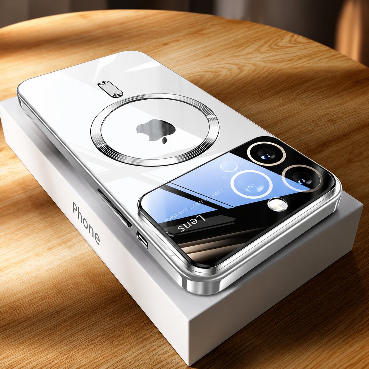 Premium iPhone Case MagSafe Compatible Transparent Acrylic Cover Tempered Camera Protection