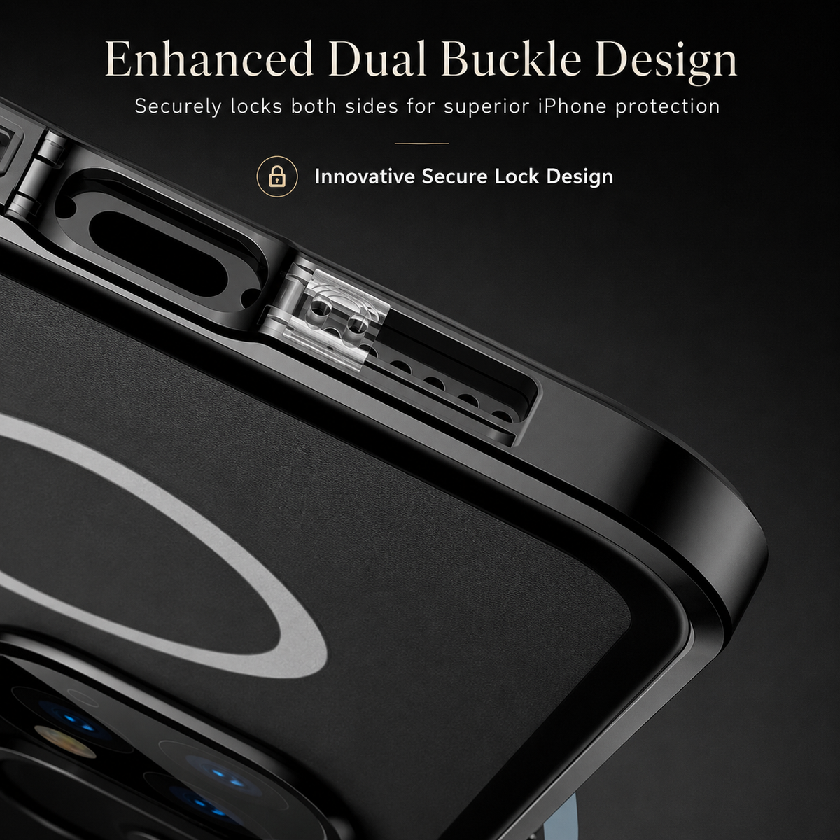Premium iPhone Case MagSafe Compatible Transparent Aluminum Frame Cover Full Protection