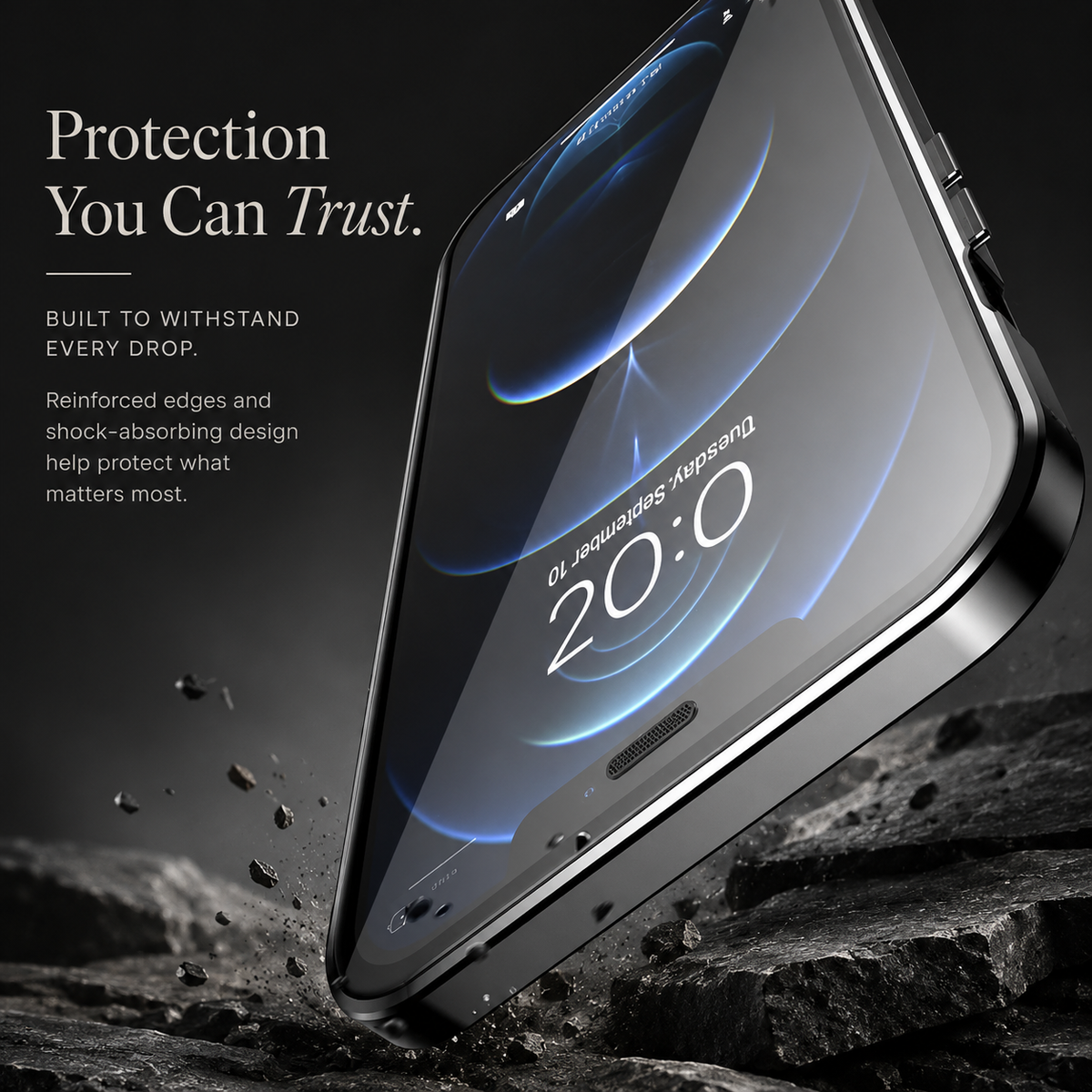 Premium iPhone Case MagSafe Compatible Transparent Aluminum Frame Cover Full Protection