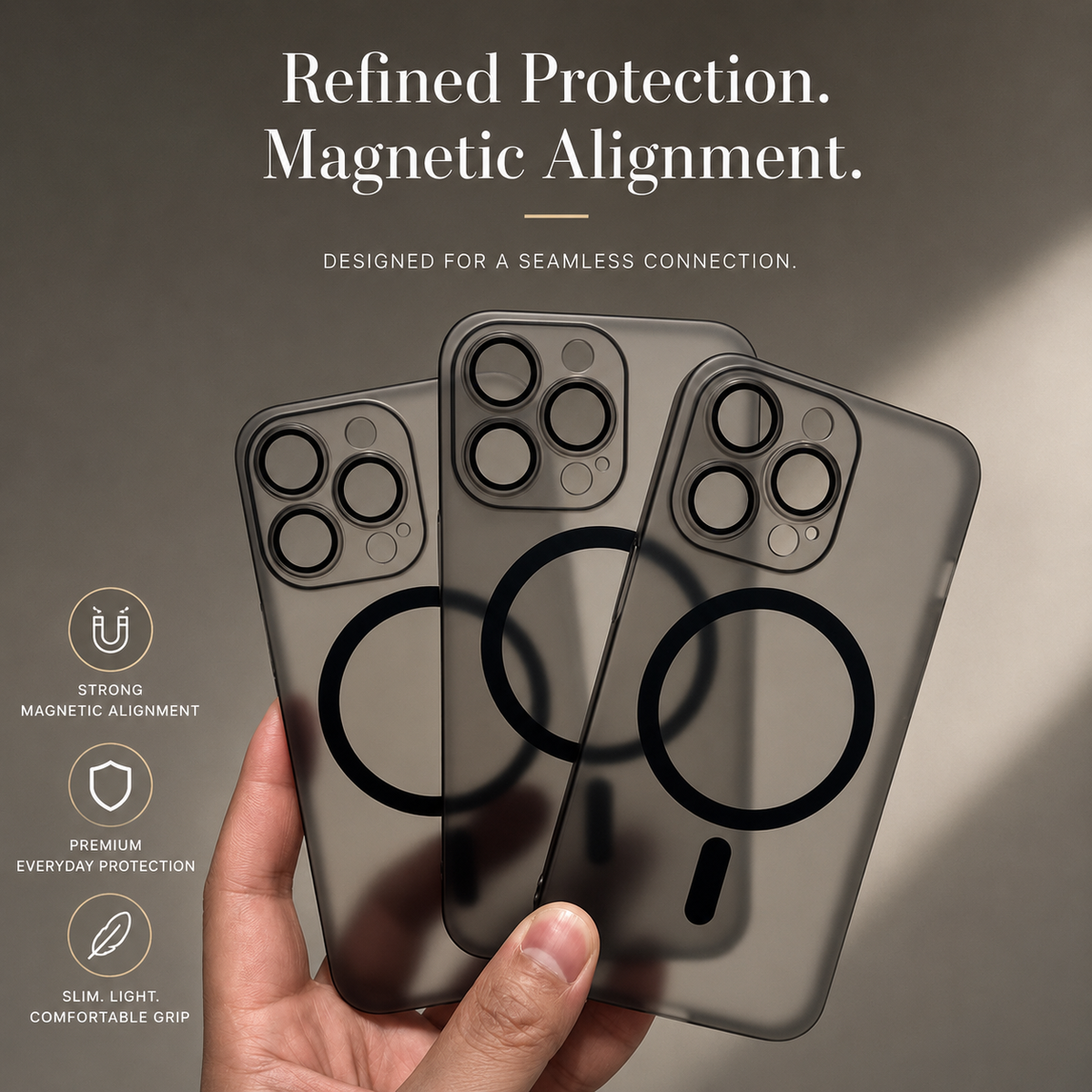 Premium iPhone Case MagSafe Compatible Transparent Ultra Thin Cover Frameless Protection