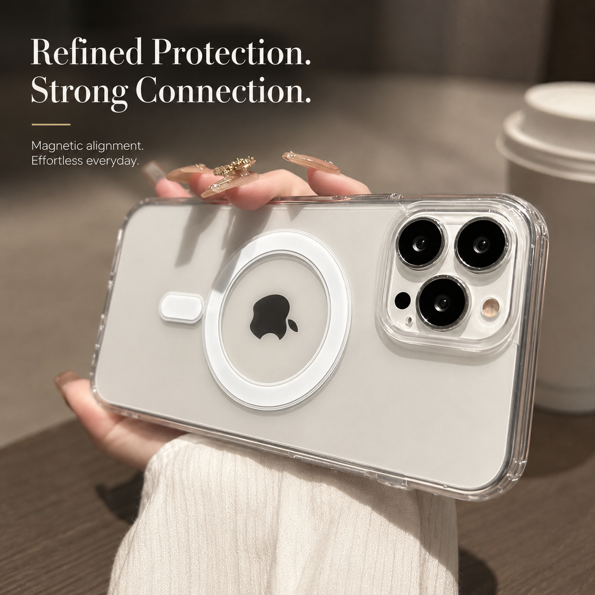 Premium iPhone Case MagSafe Compatible Transparent Ultra Thin Cover Frameless Protection