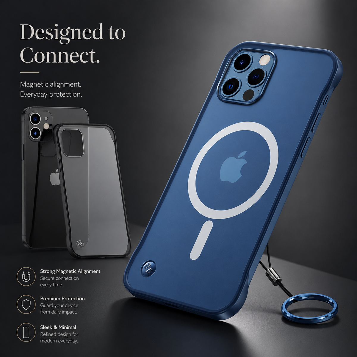 Premium iPhone Case MagSafe Compatible Transparent Ultra Thin Cover Frameless Protection