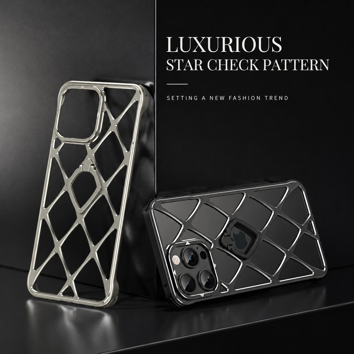 Premium iPhone Case MagSafe Compatible Ultra Light Metal Frame Cover Cooling Back Shockproof Stand Design
