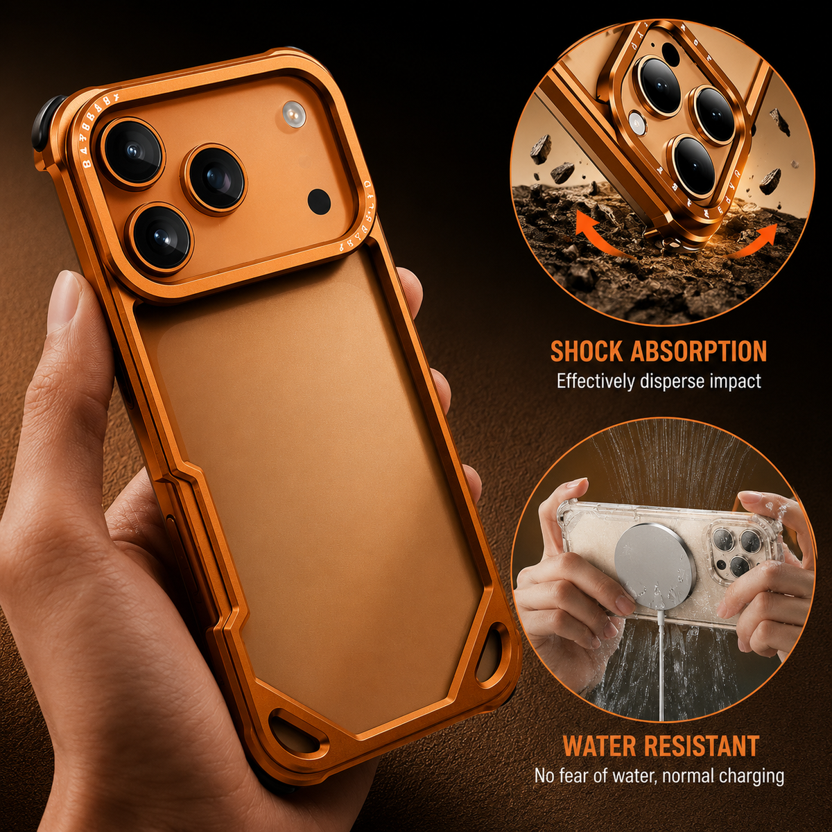 Premium iPhone Case MagSafe Compatible Ultra Thin Metal Bumper Cover Shockproof Protection