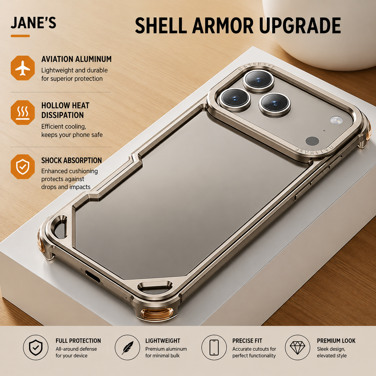 Premium iPhone Case MagSafe Compatible Ultra Thin Metal Bumper Cover Shockproof Protection