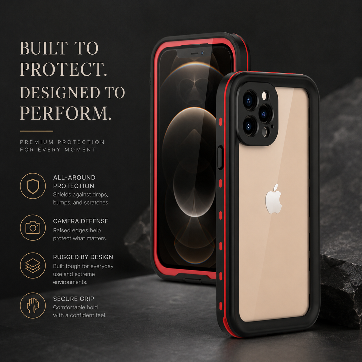 Premium iPhone Case MagSafe Compatible Waterproof IP68 Cover Full Body Protection