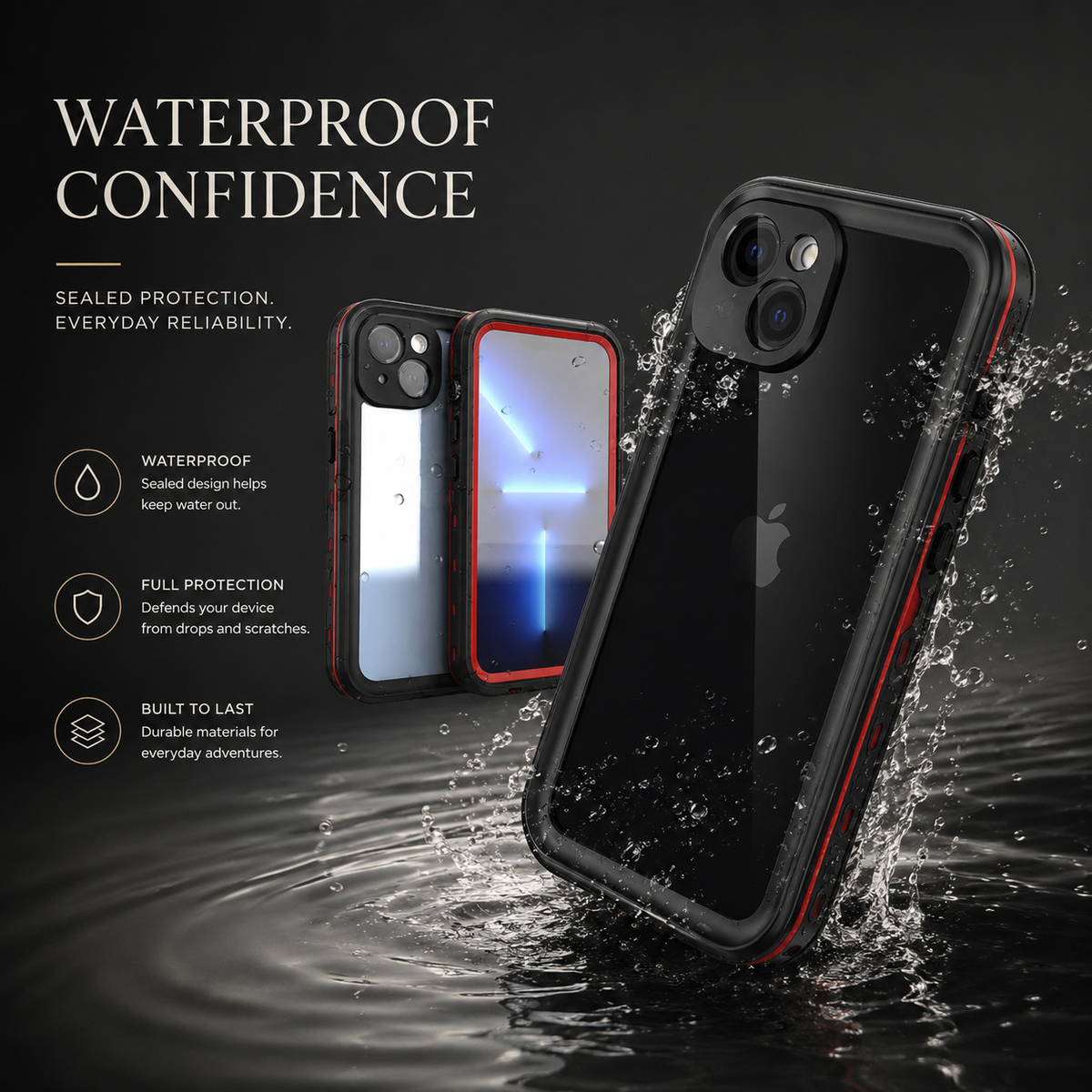 Premium iPhone Case MagSafe Compatible Waterproof IP68 Cover Full Body Protection