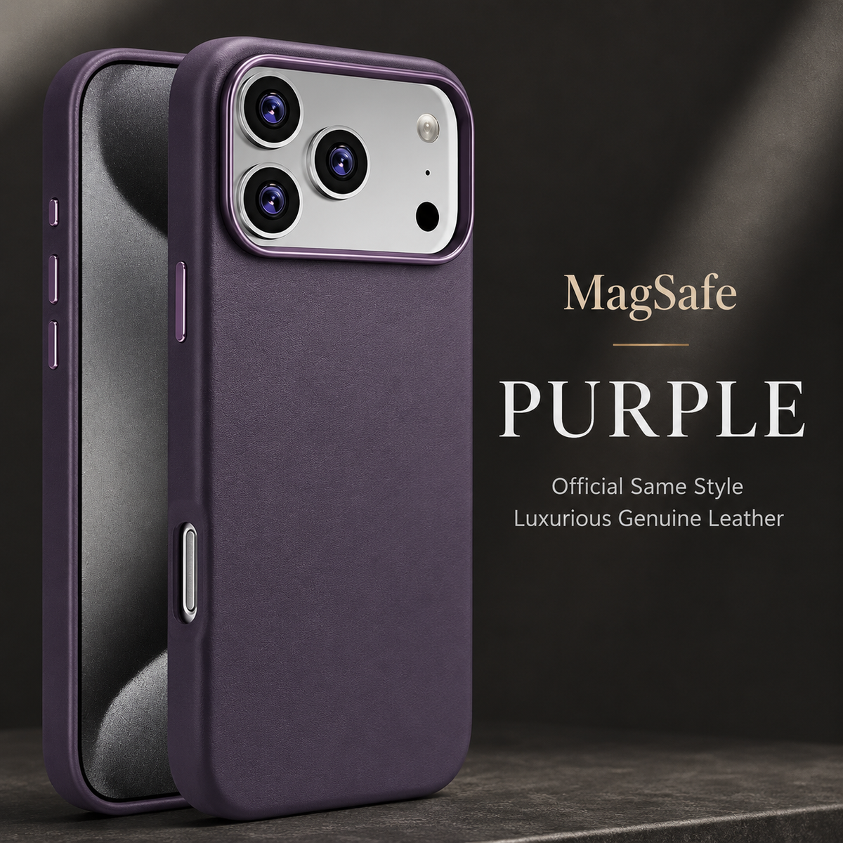 Premium iPhone Case MagSafe Leather Cover Strong Magnetic Support Shockproof Half Wrapped Slim Protective Design