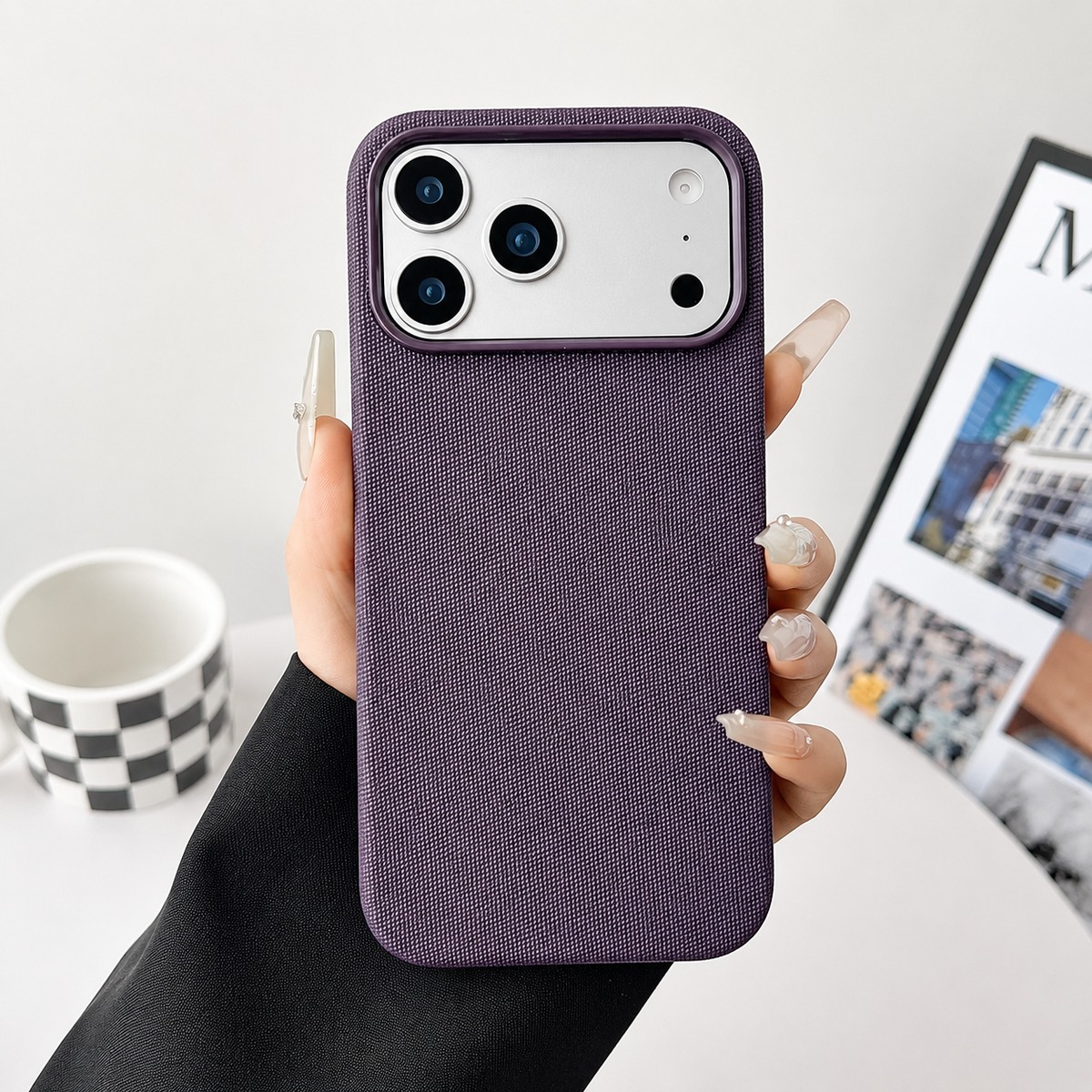 Premium iPhone Case MagSafe Magnetic Business Cover Wireless Charging Full Protection Polyester Fiber Design