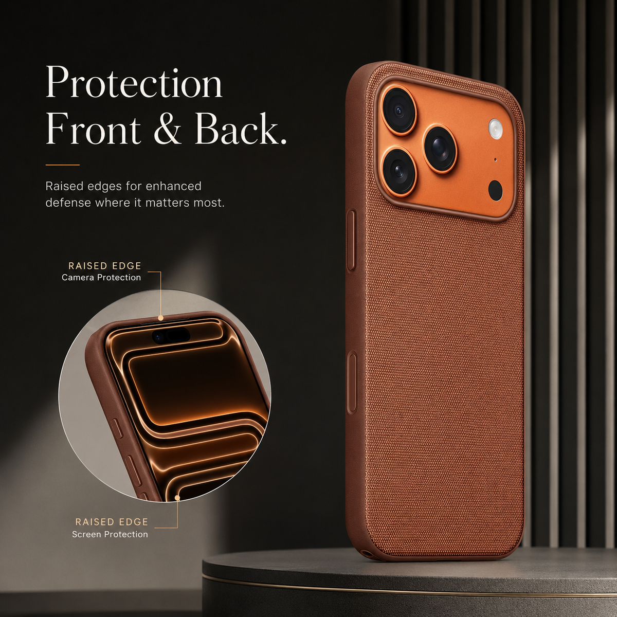 Premium iPhone Case MagSafe Magnetic Business Cover Wireless Charging Full Protection Polyester Fiber Design