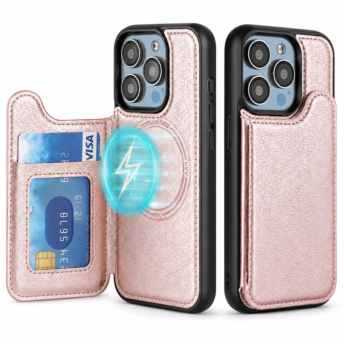 Premium iPhone Case MagSafe Magnetic Flip Leather Wallet Cover Card Holder Shockproof Anti Fingerprint Full Coverage