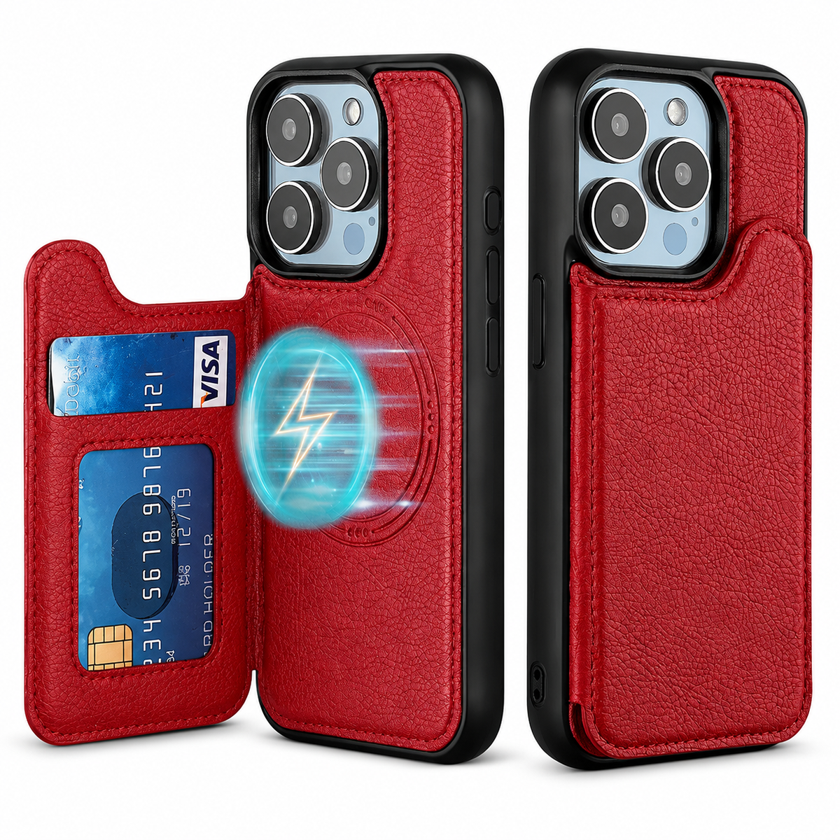 Premium iPhone Case MagSafe Magnetic Flip Leather Wallet Cover Card Holder Shockproof Anti Fingerprint Full Coverage