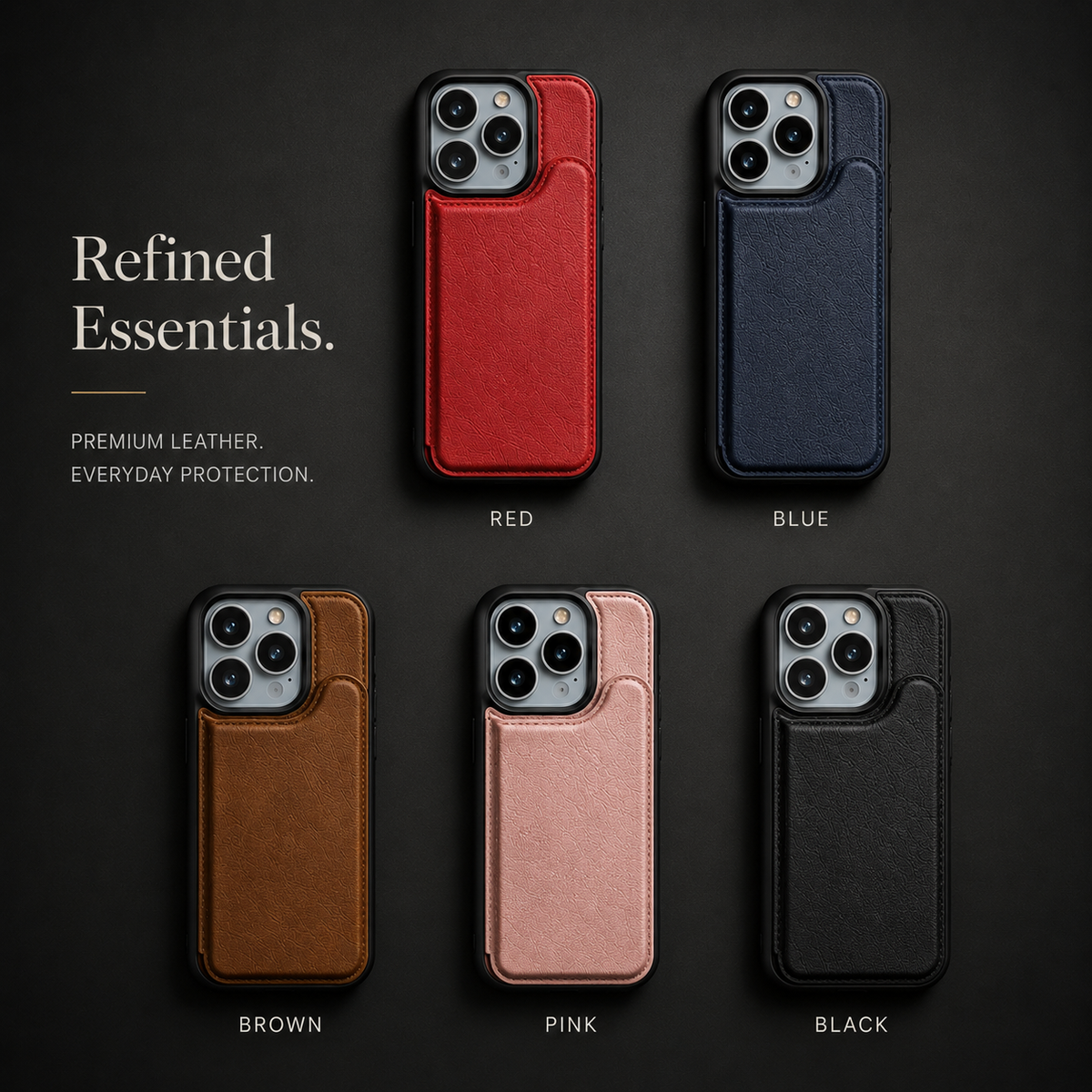 Premium iPhone Case MagSafe Magnetic Flip Leather Wallet Cover Card Holder Shockproof Anti Fingerprint Full Coverage