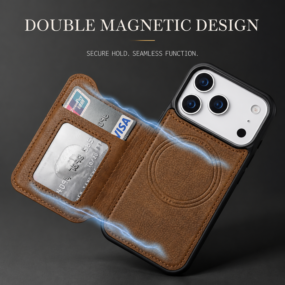 Premium iPhone Case MagSafe Magnetic Flip Leather Wallet Cover Card Holder Shockproof Anti Fingerprint Full Coverage