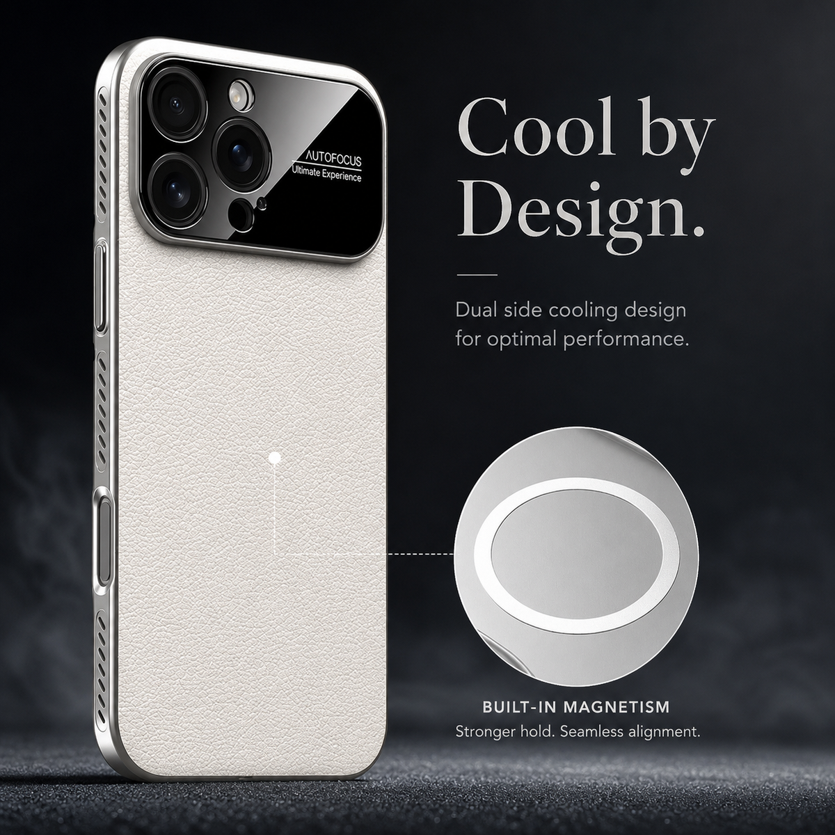 Premium iPhone Case MagSafe Magnetic Leather Border Cover Heat Dissipation Shockproof Anti Fingerprint Protective Case