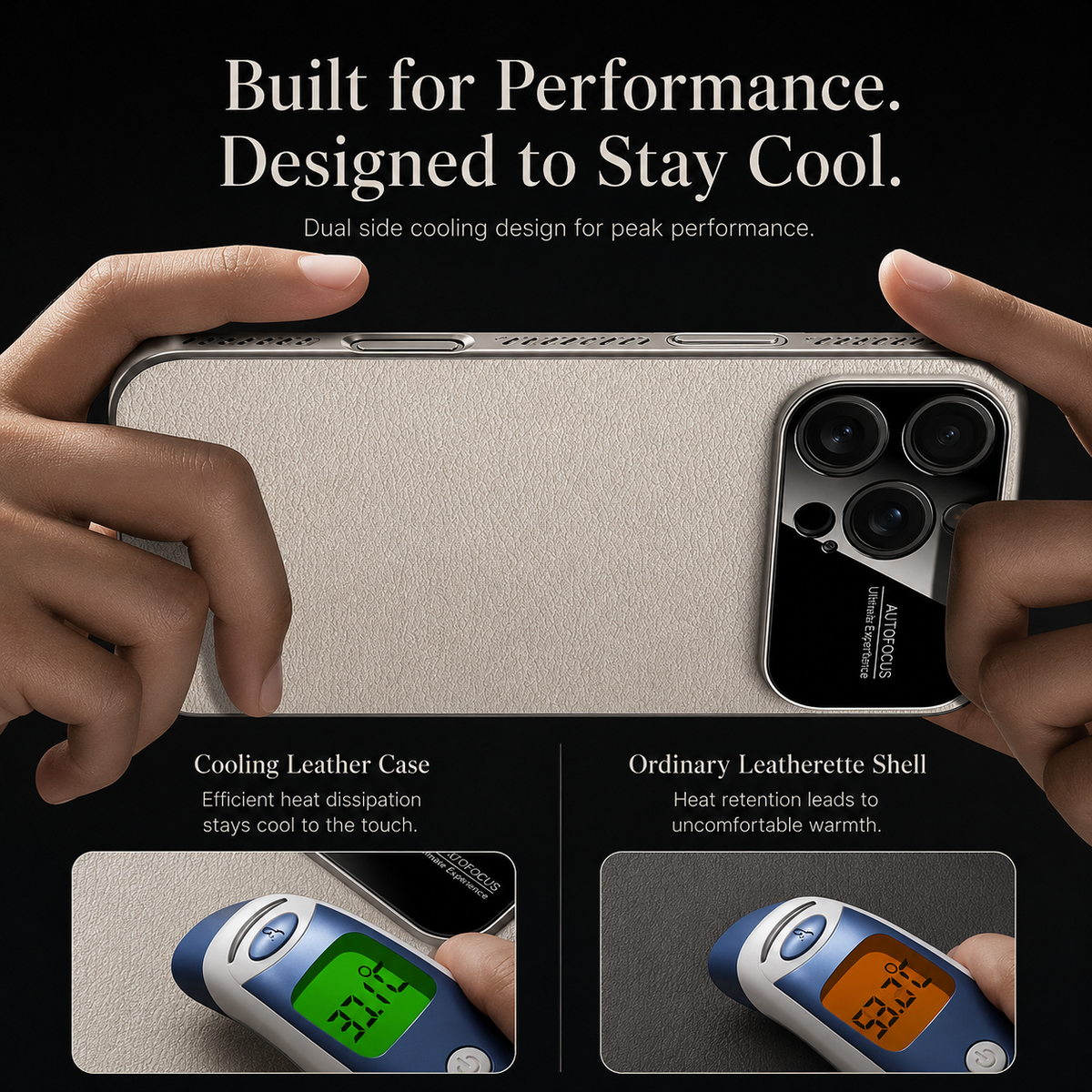 Premium iPhone Case MagSafe Magnetic Leather Border Cover Heat Dissipation Shockproof Anti Fingerprint Protective Case