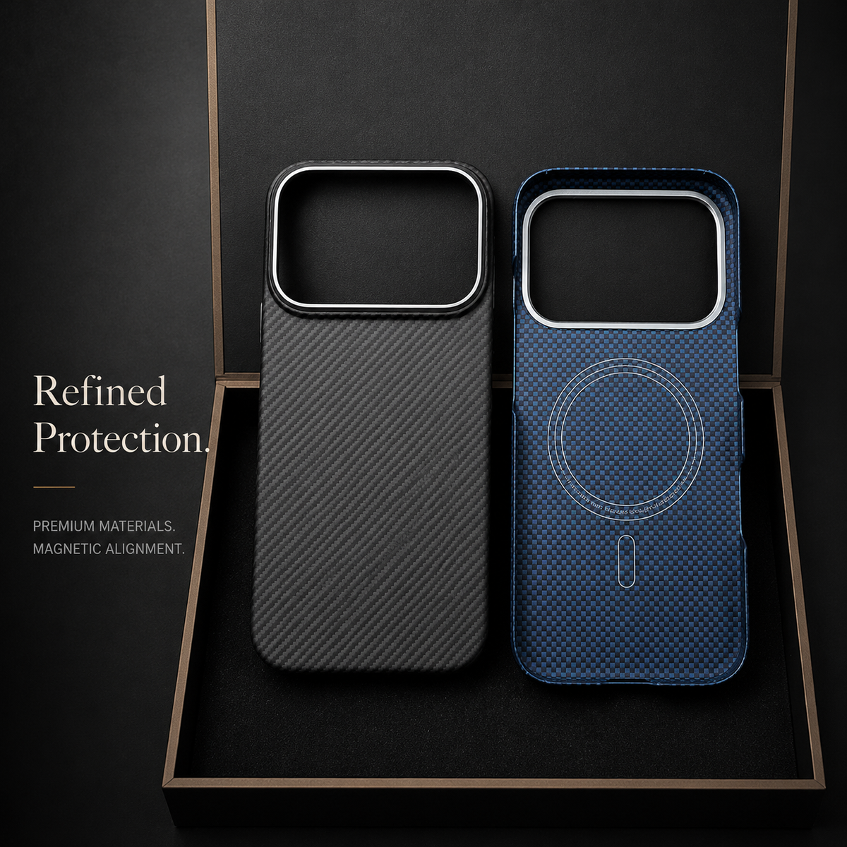 Premium iPhone Case MagSafe Real Carbon Fiber Cover Aramid Kevlar Ultra Thin Shockproof Matte Anti Fingerprint Full Coverage