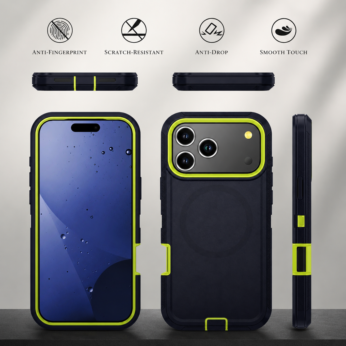 Premium iPhone Case MagSafe Rugged Armor Cover Shockproof PC TPU Defender Anti Slip Impact Resistant Durable Protective Full Coverage