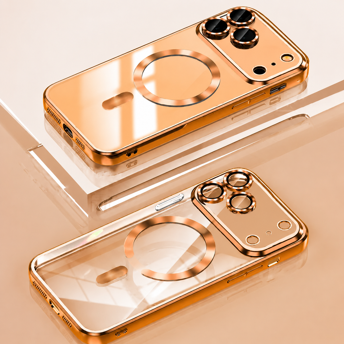 Premium iPhone Case MagSafe Transparent TPU Cover Magnetic Lens Protection Shockproof Anti Fingerprint Anti Scratch Full Coverage