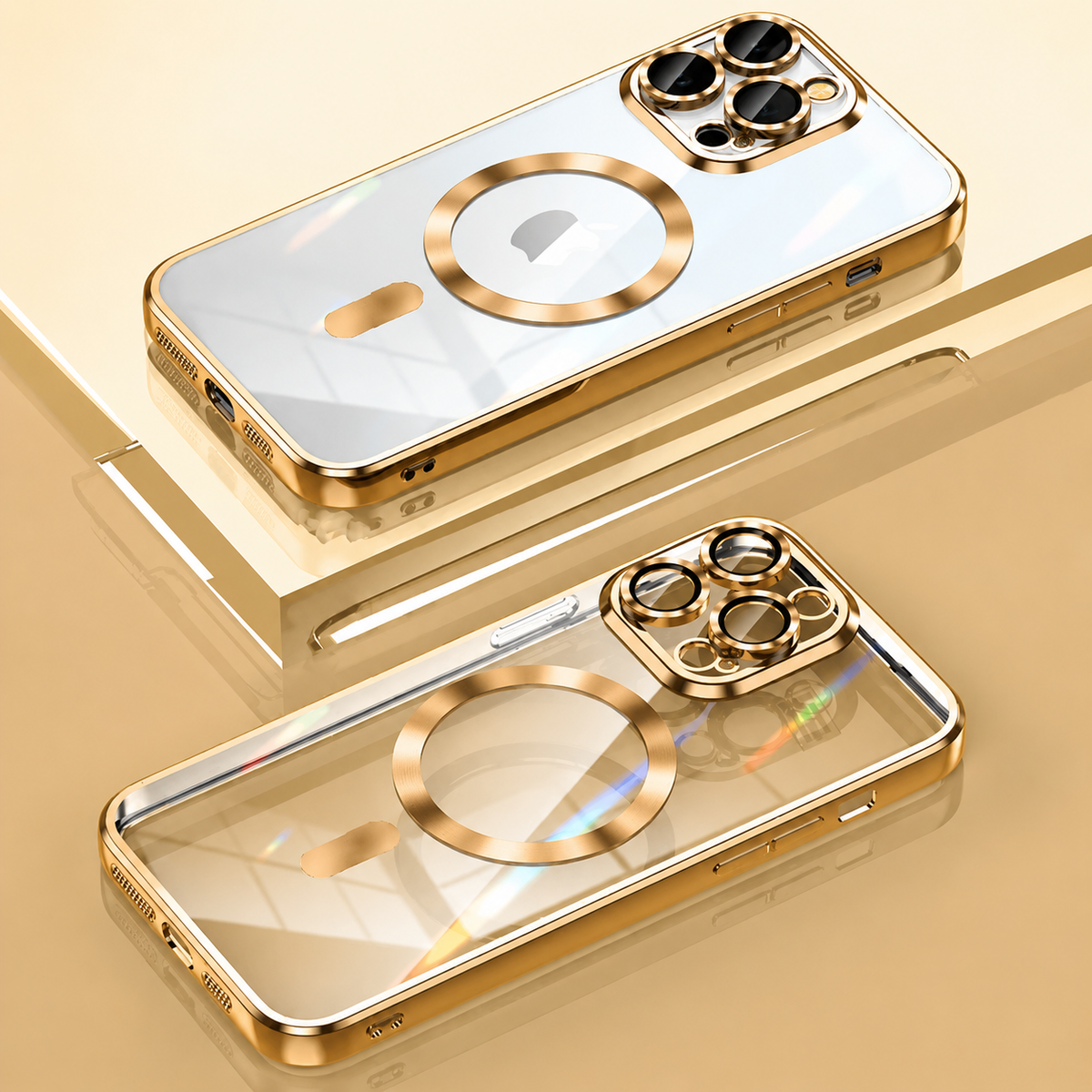 Premium iPhone Case MagSafe Transparent TPU Cover Magnetic Lens Protection Shockproof Anti Fingerprint Anti Scratch Full Coverage