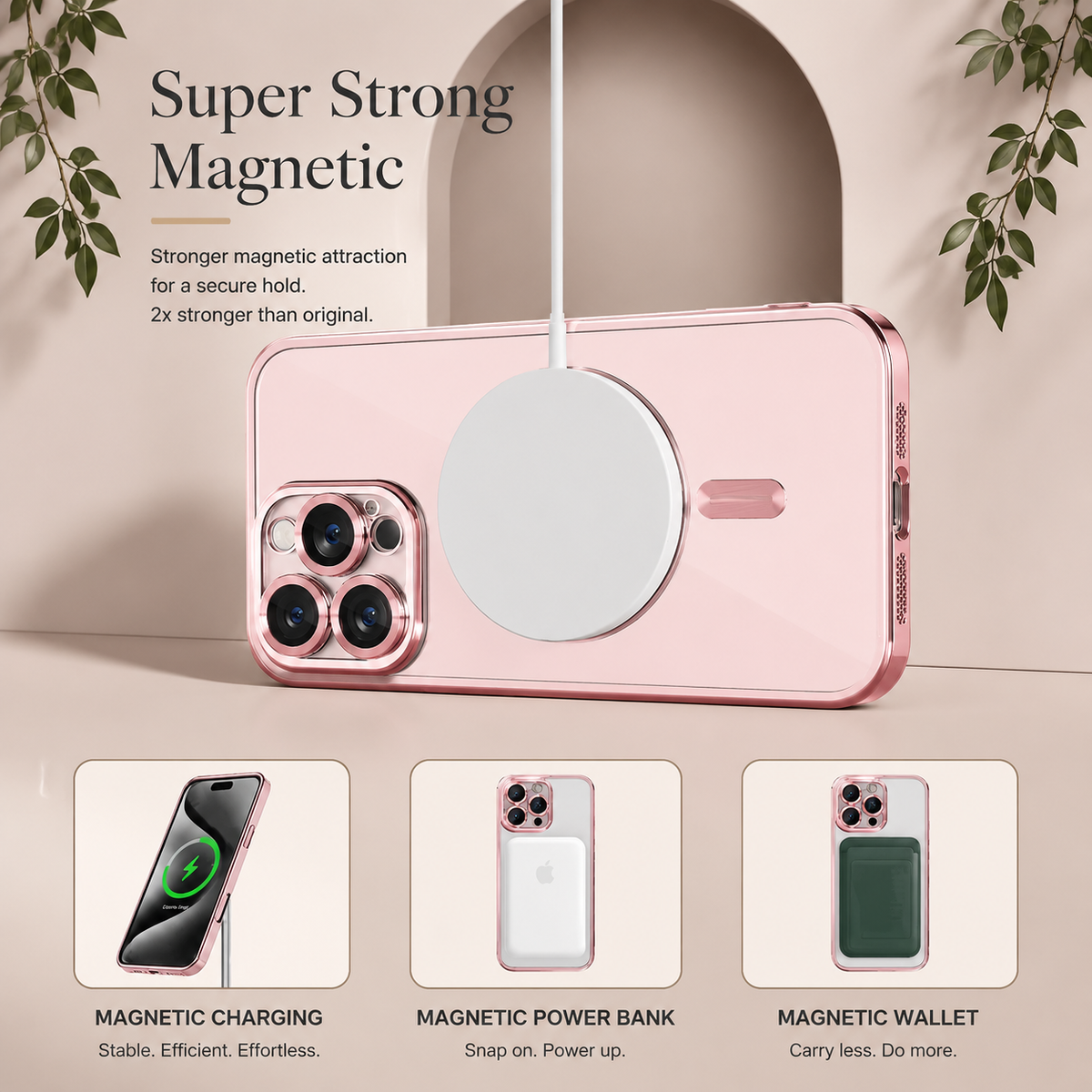 Premium iPhone Case MagSafe Transparent TPU Cover Magnetic Lens Protection Shockproof Anti Fingerprint Anti Scratch Full Coverage