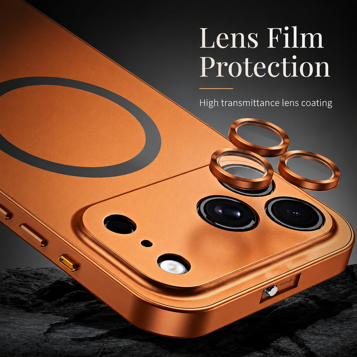 Premium iPhone Case Magnetic Aluminum Metal Frame Cover Hard PC Back MagSafe Shockproof Matte Anti Fingerprint Protection
