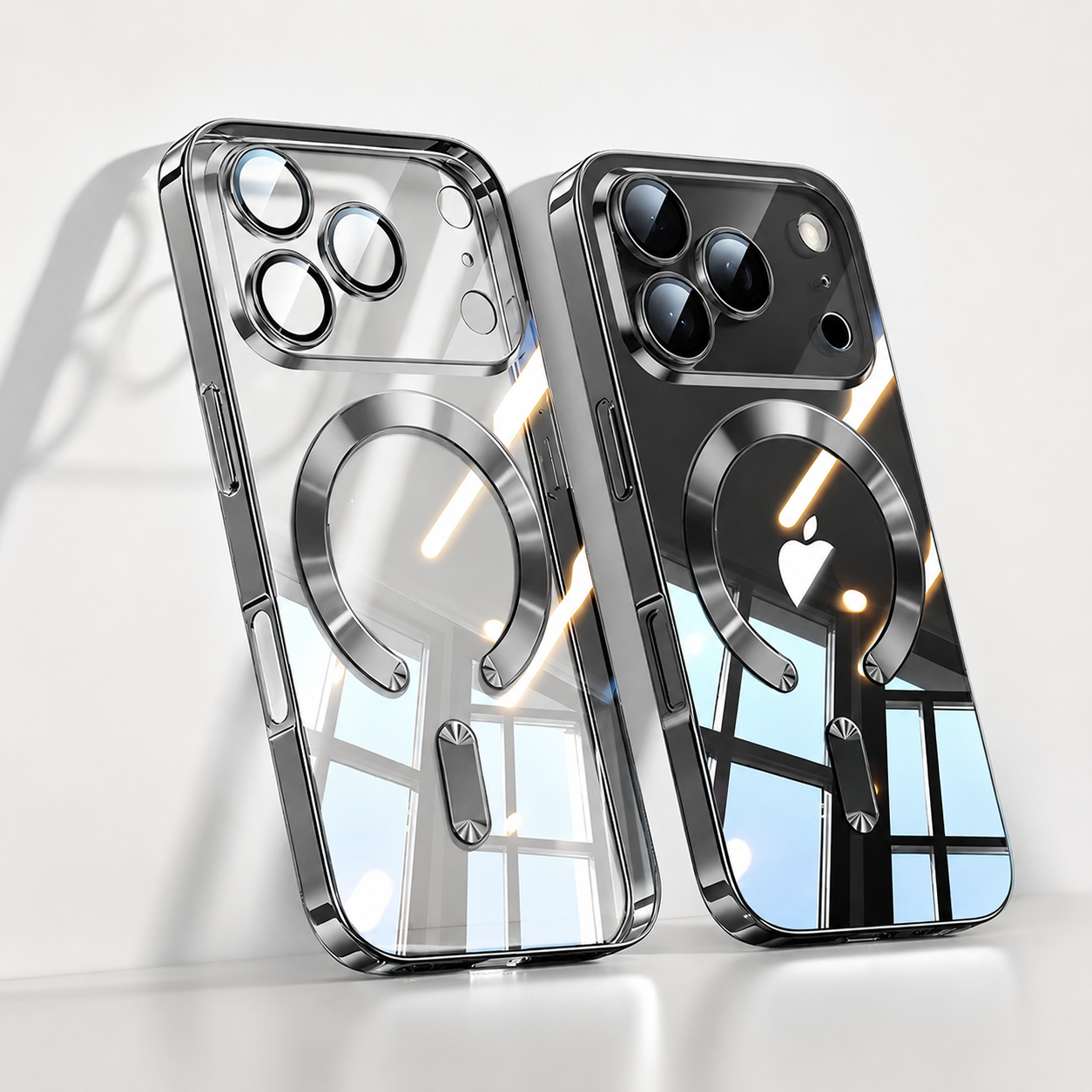 Premium iPhone Case Magnetic Clear Cover MagSafe Compatible Wireless Charging Soft TPU Shock Absorbing Slim Transparent Plating Full Coverage