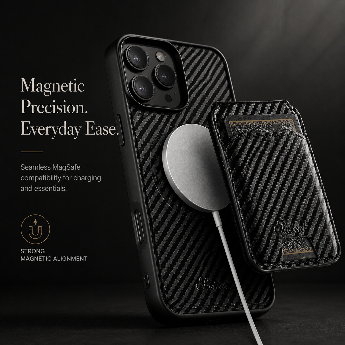 Premium iPhone Case Magnetic Faux Leather Wallet Cover Card Holder Stand MagSafe Shockproof Slim Full Coverage