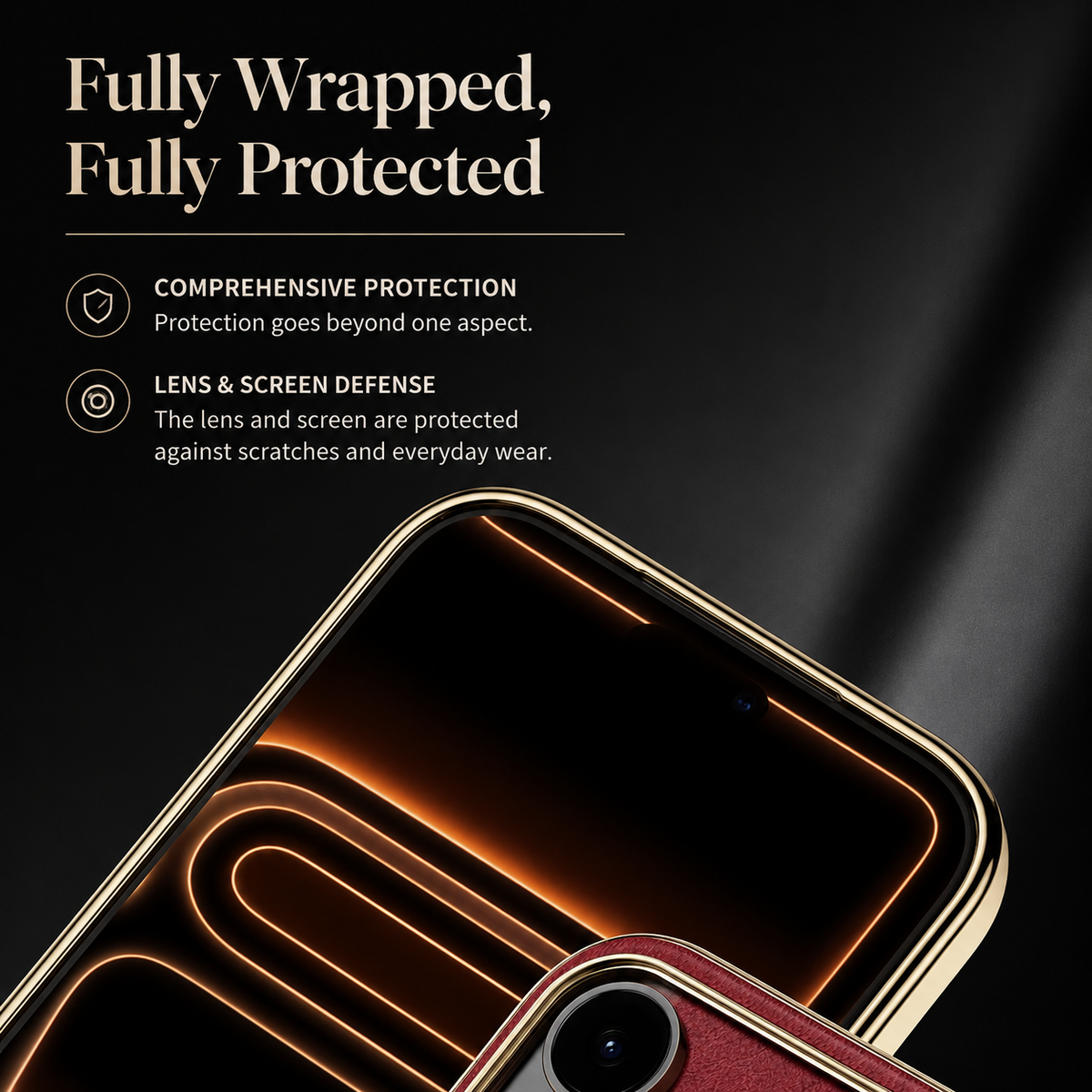 Premium iPhone Case Magnetic Leather Protective Cover Rotating Ring Holder Shockproof Full Lens Protection Slim PC TPU Full Coverage