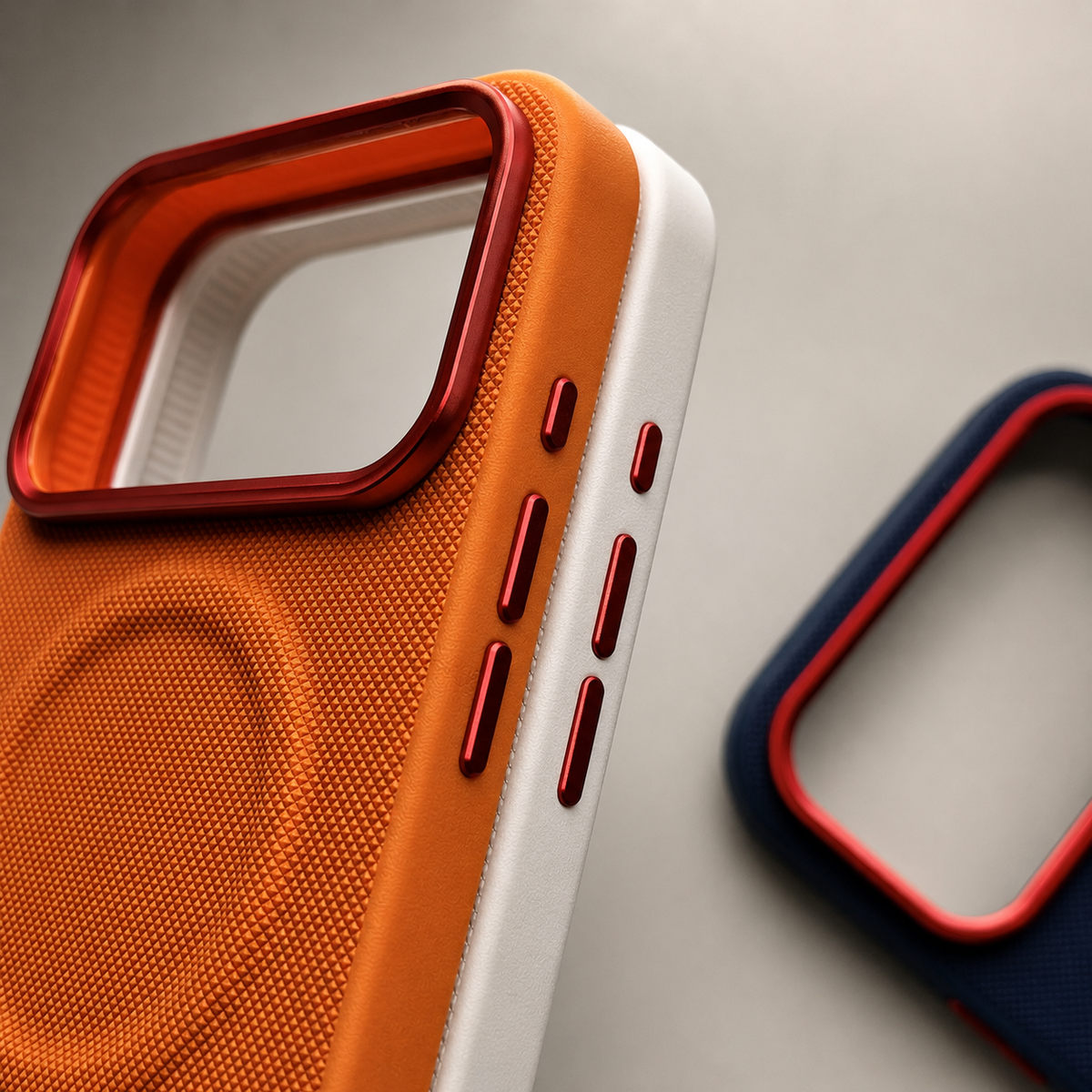 Premium iPhone Case Magnetic Shockproof Leather Cover Diamond Texture Grain MagSafe Wireless Charging Protection